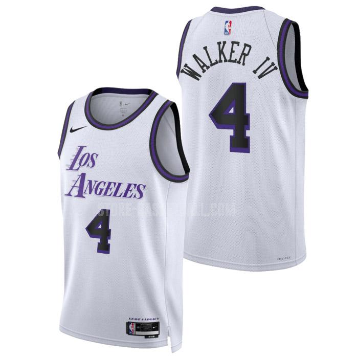 2022-23 los angeles lakers lonnie walker iv 4 white city edition men's replica jersey