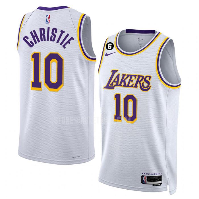 2022-23 los angeles lakers max christie 10 white association edition men's replica jersey