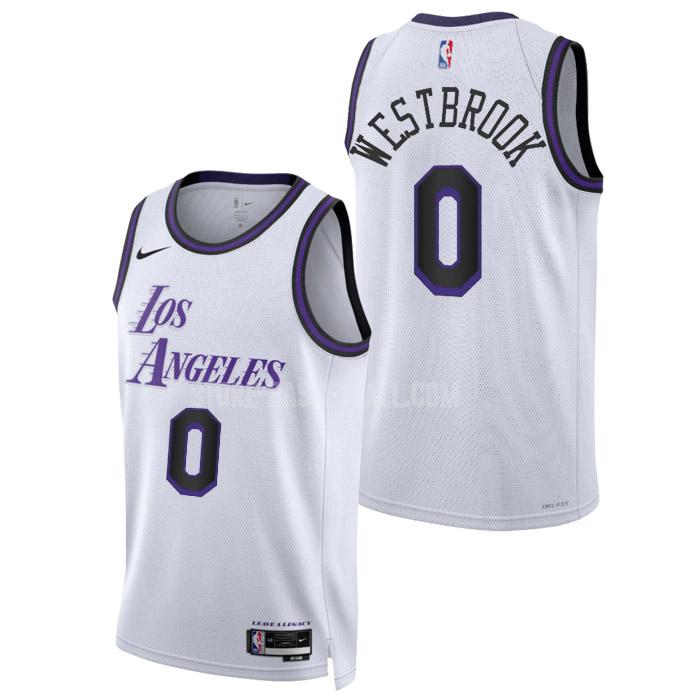 2022-23 los angeles lakers russell westbrook 0 white city edition men's replica jersey