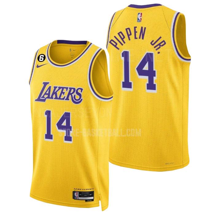 2022-23 los angeles lakers scotty pippen jr 14 yellow icon edition men's replica jersey