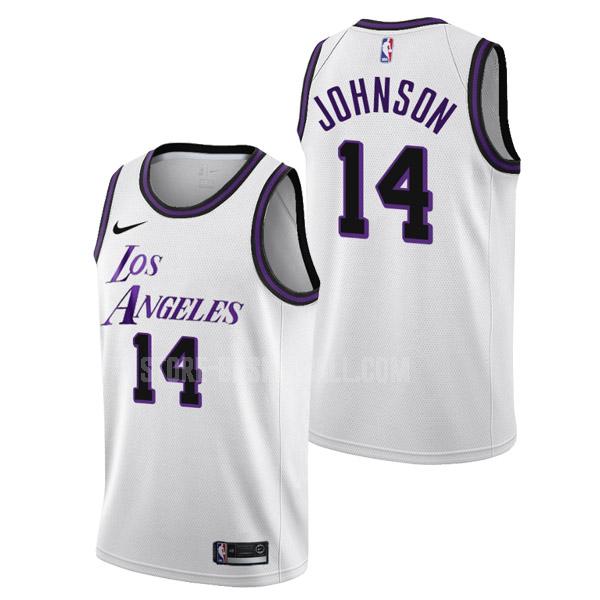 2022-23 los angeles lakers stanley johnson 14 white city edition men's replica jersey