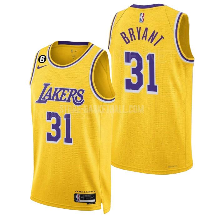 2022-23 los angeles lakers thomas bryant 31 yellow icon edition men's replica jersey
