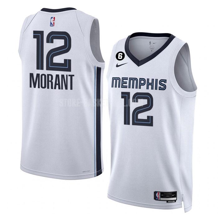 2022-23 memphis grizzlies ja morant 12 white association edition men's replica jersey