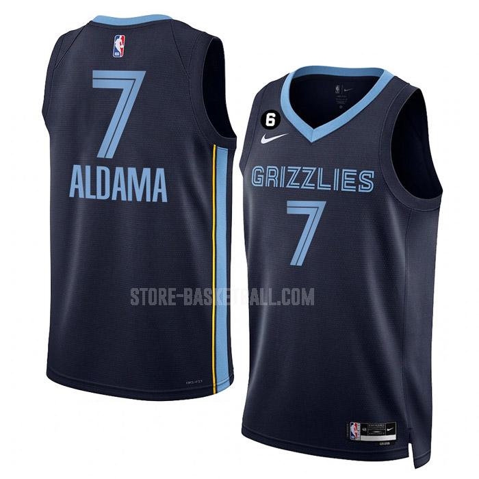 2022-23 memphis grizzlies santi aldama 7 navy icon edition men's replica jersey