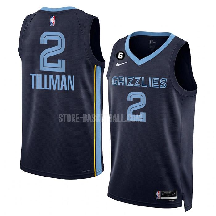 2022-23 memphis grizzlies xavier tillman 2 navy icon edition men's replica jersey