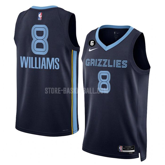 2022-23 memphis grizzlies ziaire williams 8 navy icon edition men's replica jersey