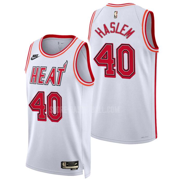 2022-23 miami heat udonis haslem 40 white classic edition men's replica jersey