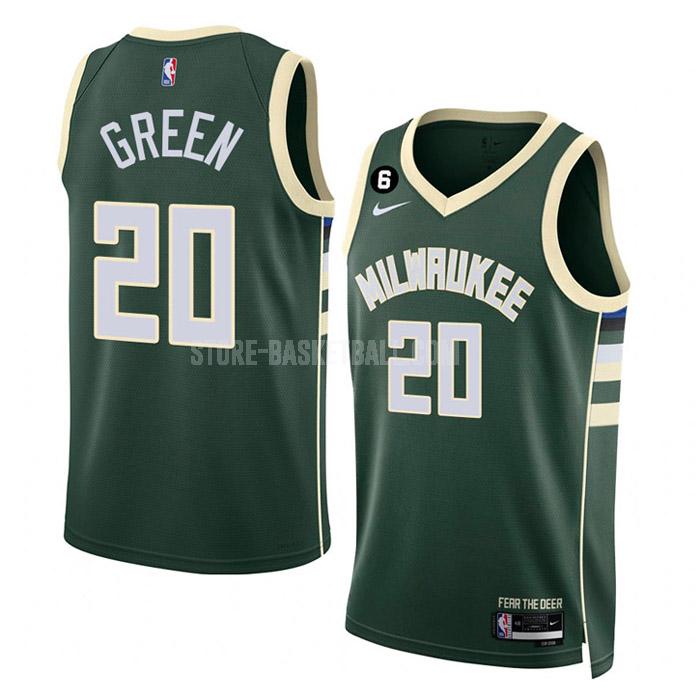 2022-23 milwaukee bucks a.c. green 20 green icon edition men's replica jersey