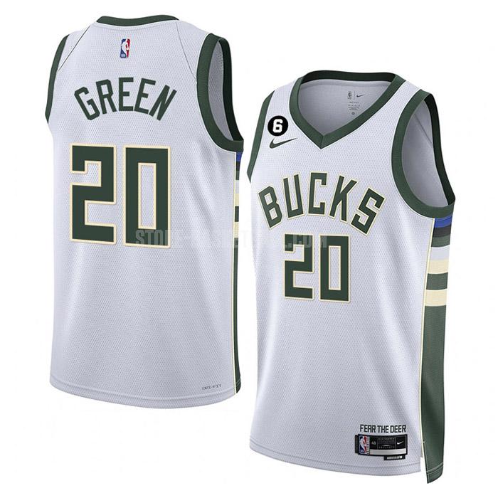 2022-23 milwaukee bucks a.c. green 20 white association edition men's replica jersey