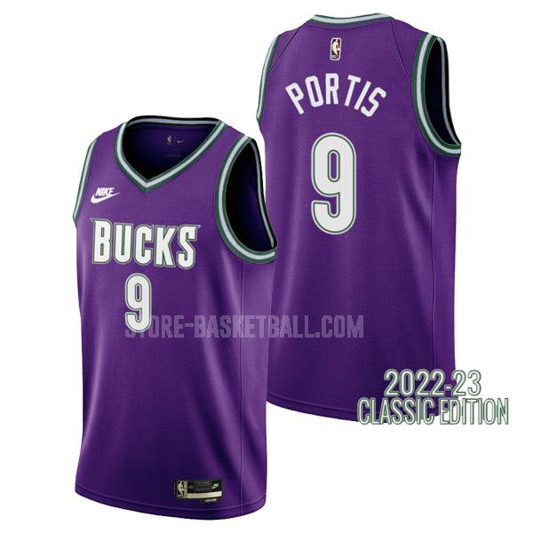 2022-23 milwaukee bucks bobby portis 9 purple classic edition men's replica jersey