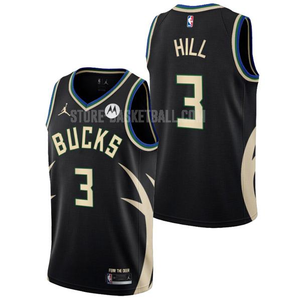 2022-23 milwaukee bucks george hill 3 black statement edition men's replica jersey