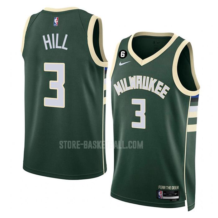 2022-23 milwaukee bucks george hill 3 green icon edition men's replica jersey