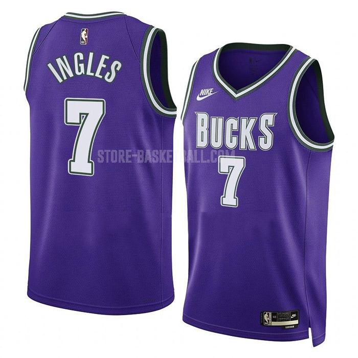 2022-23 milwaukee bucks joe ingles 7 purple classic edition men's replica jersey