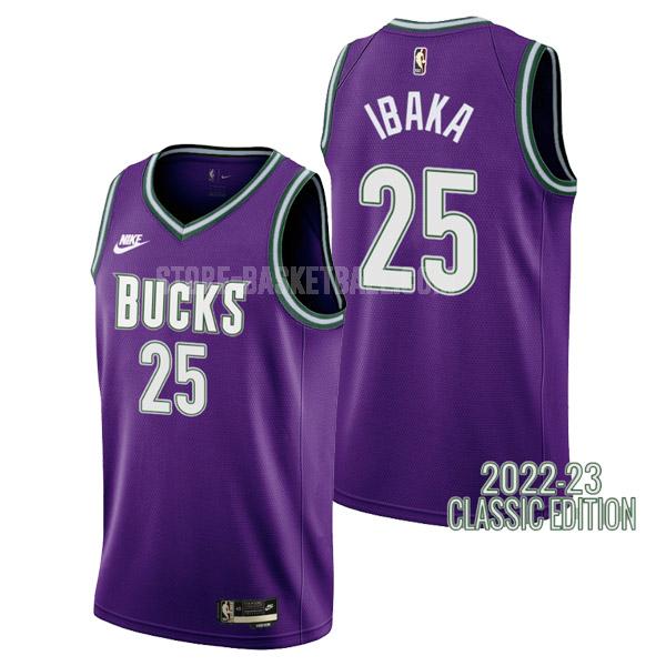 2022-23 milwaukee bucks serge ibaka 25 purple classic edition men's replica jersey