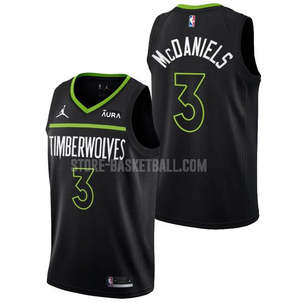 2022-23 minnesota timberwolves jaden mcdaniels 3 black statement edition men's replica jersey