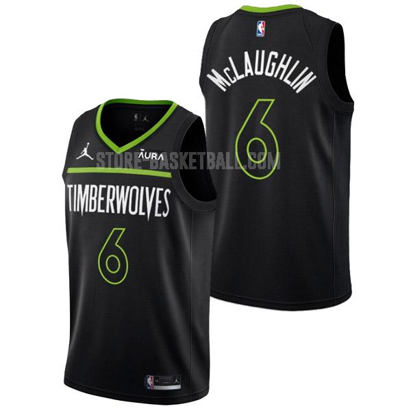 2022-23 minnesota timberwolves jordan mclaughlin 6 black statement edition men's replica jersey