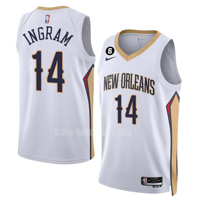 2022-23 new orleans pelicans brandon ingram 14 white association edition men's replica jersey