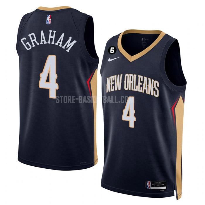 2022-23 new orleans pelicans devonte' graham 4 navy icon edition men's replica jersey