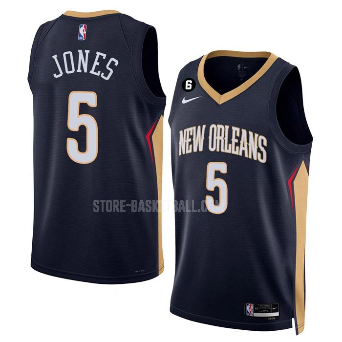 2022-23 new orleans pelicans herbert jones 5 navy icon edition men's replica jersey