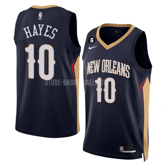 2022-23 new orleans pelicans jaxson hayes 10 navy icon edition men's replica jersey