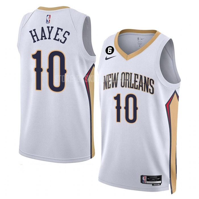 2022-23 new orleans pelicans jaxson hayes 10 white association edition men's replica jersey