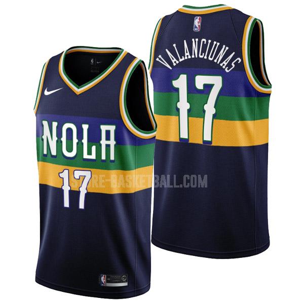 2022-23 new orleans pelicans jonas valanciunas 17 navy city edition men's replica jersey