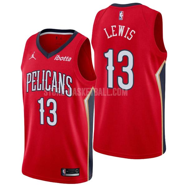 2022-23 new orleans pelicans kira lewis jr 13 red statement edition men's replica jersey
