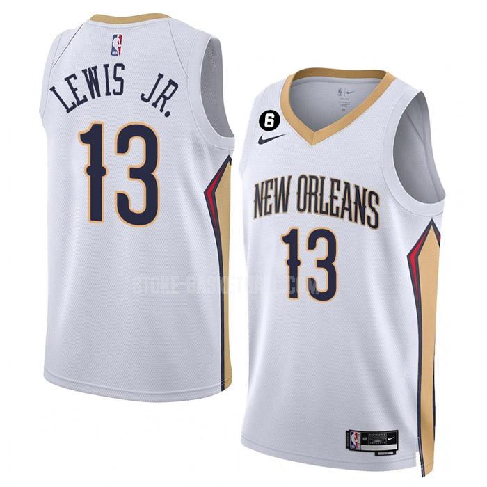 2022-23 new orleans pelicans kira lewis jr 13 white association edition men's replica jersey