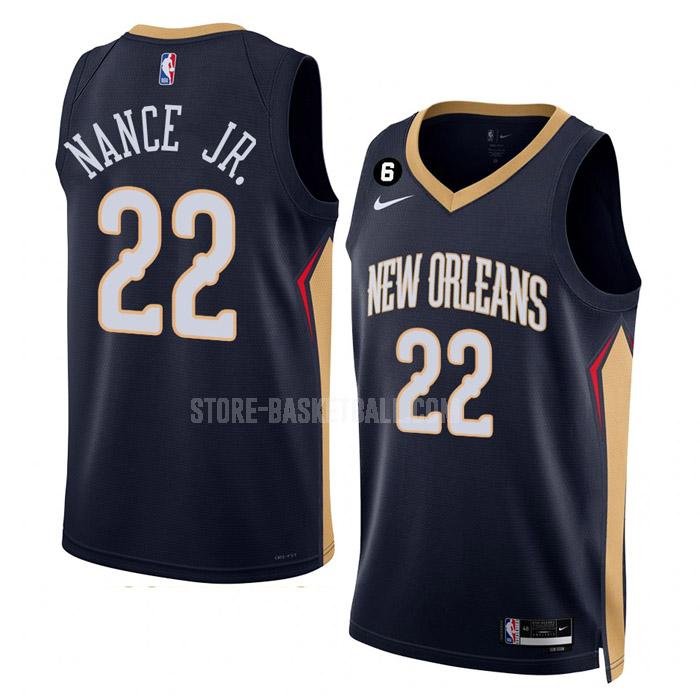 2022-23 new orleans pelicans larry nance jr 22 navy icon edition men's replica jersey