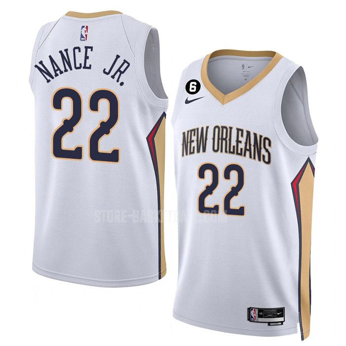 2022-23 new orleans pelicans larry nance jr 22 white association edition men's replica jersey