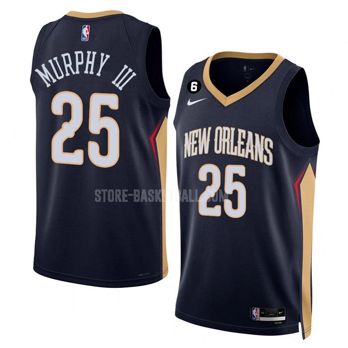2022-23 new orleans pelicans trey murphy iii 25 navy icon edition men's replica jersey