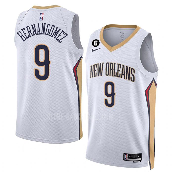 2022-23 new orleans pelicans willy hernangomez 9 white association edition men's replica jersey