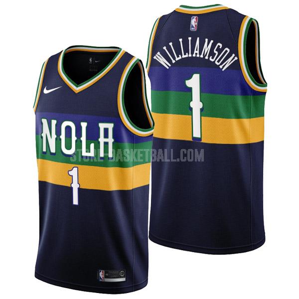 2022-23 new orleans pelicans zion williamson 1 navy city edition men's replica jersey