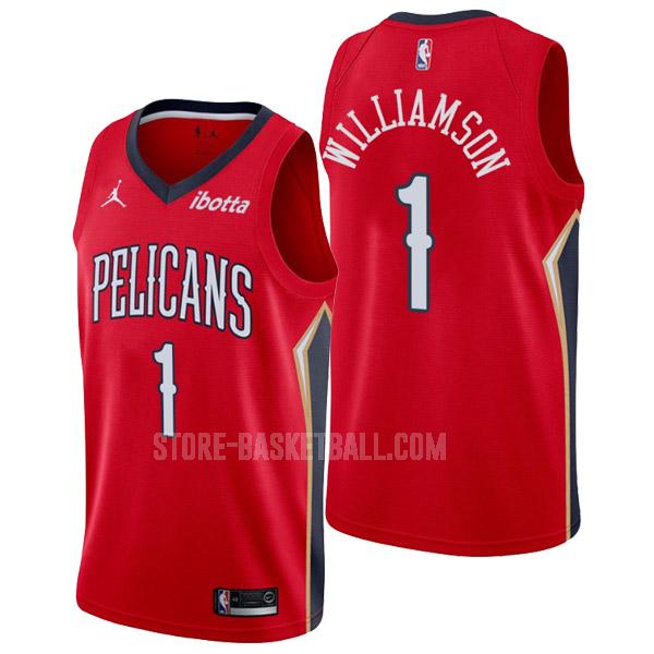 2022-23 new orleans pelicans zion williamson 1 red statement edition men's replica jersey