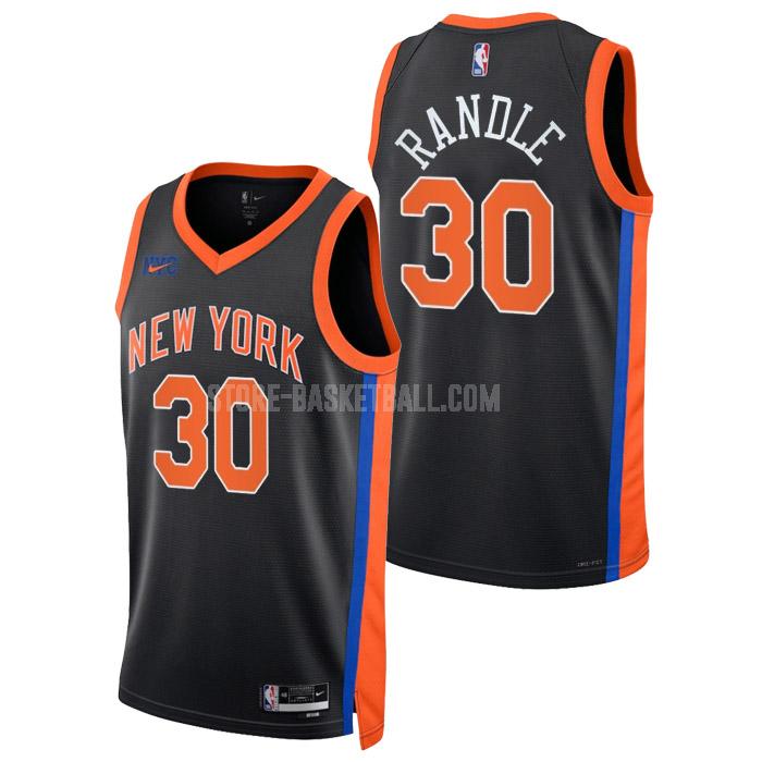 2022-23 new york knicks julius randle 30 black city edition men's replica jersey