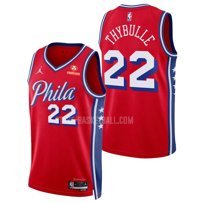 2022-23 philadelphia 76ers matisse thybulle 22 red statement edition men's replica jersey