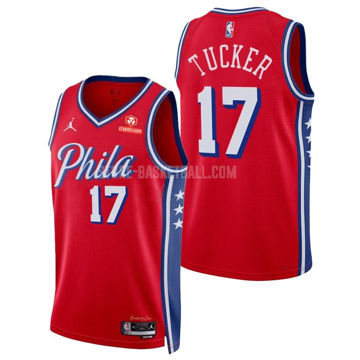 2022-23 philadelphia 76ers p.j. tucker 17 red statement edition men's replica jersey