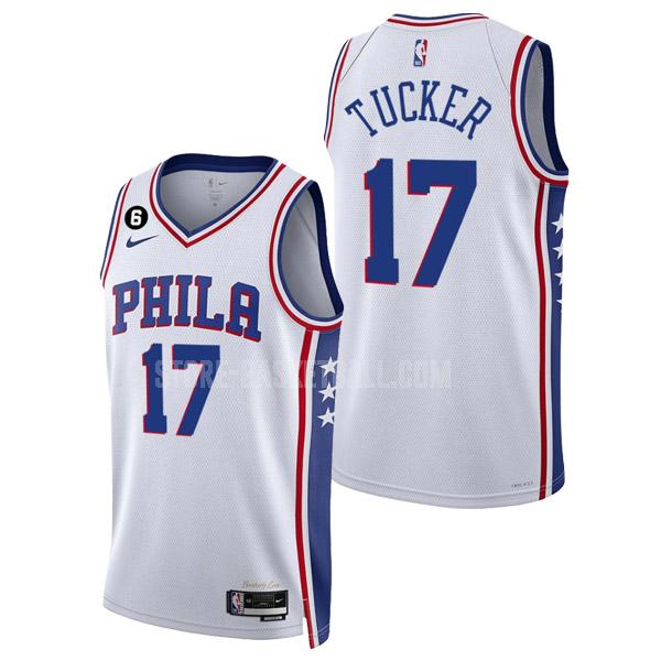 2022-23 philadelphia 76ers p.j. tucker 17 white association edition men's replica jersey