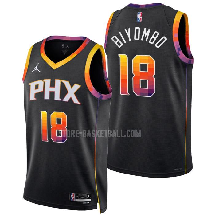 2022-23 phoenix suns bismack biyombo 18 black statement edition men's replica jersey