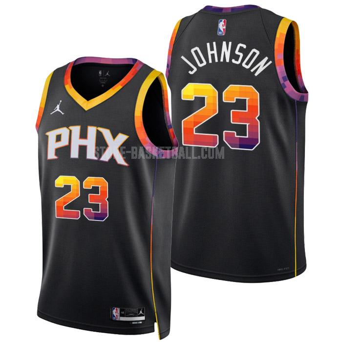 2022-23 phoenix suns cameron johnson 23 black statement edition men's replica jersey