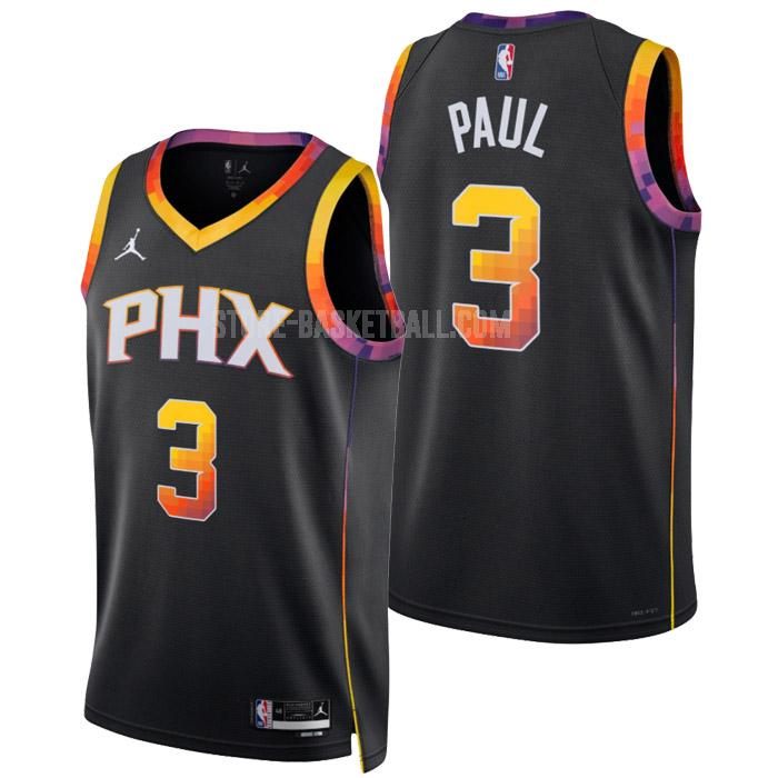 2022-23 phoenix suns chris paul 3 black statement edition men's replica jersey