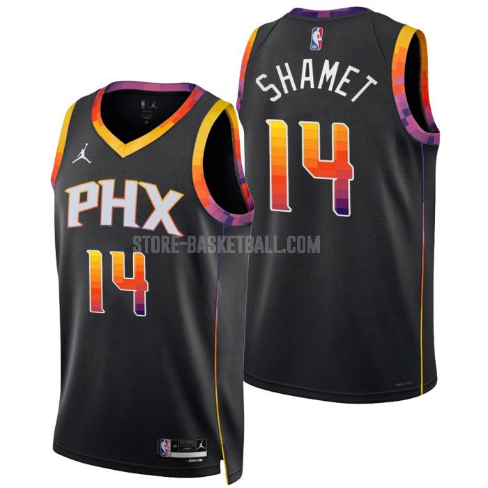 2022-23 phoenix suns landry shamet 14 black statement edition men's replica jersey