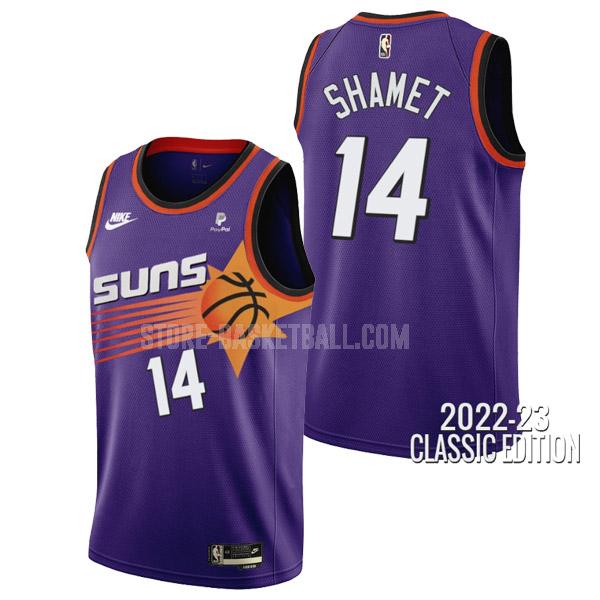 2022-23 phoenix suns landry shamet 14 purple classic edition men's replica jersey