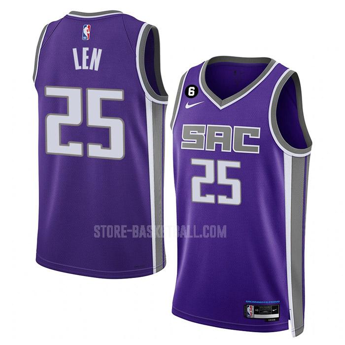 2022-23 sacramento kings alex len 25 purple icon edition men's replica jersey
