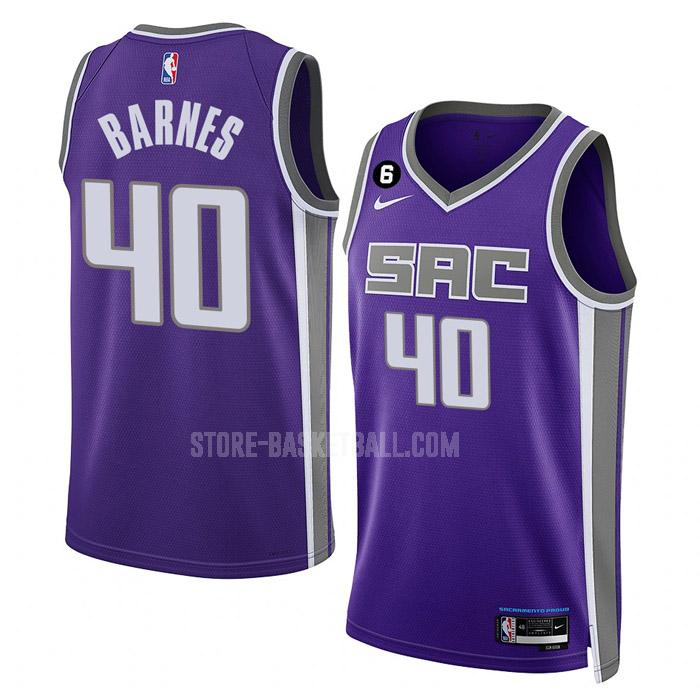 2022-23 sacramento kings harrison barnes 40 purple icon edition men's replica jersey