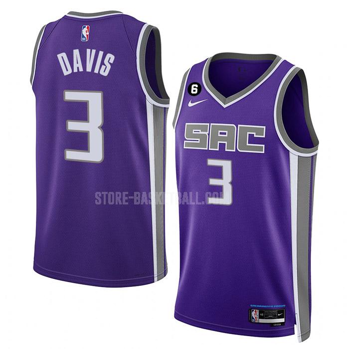 2022-23 sacramento kings terence davis 3 purple icon edition men's replica jersey
