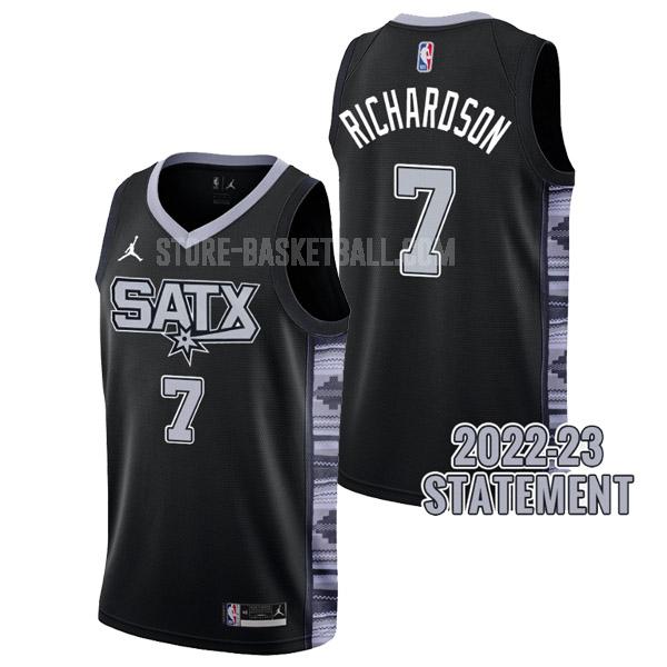 2022-23 san antonio spurs josh richardson 7 black statement edition men's replica jersey