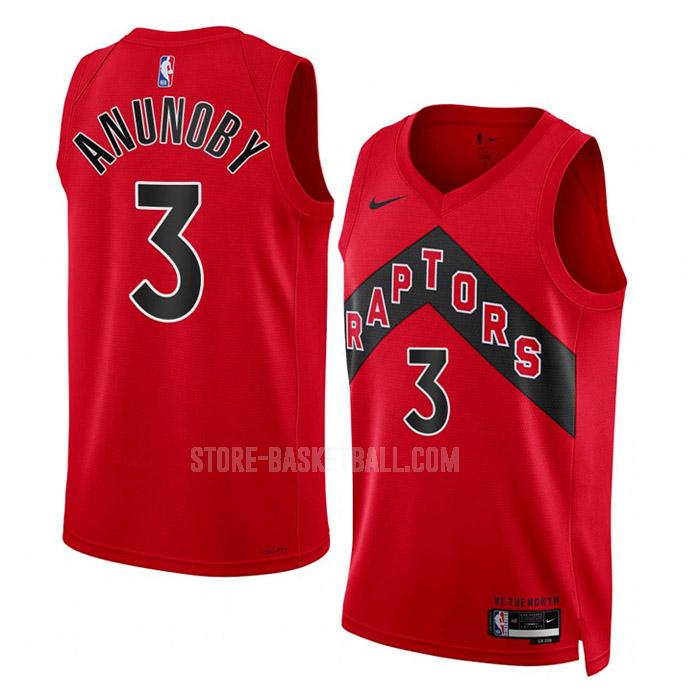 2022-23 toronto raptors og anunoby 3 red icon edition men's replica jersey
