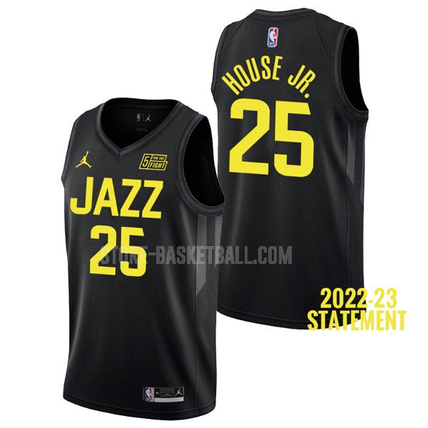 2022-23 utah jazz danuel house jr. 25 black statement edition men's replica jersey