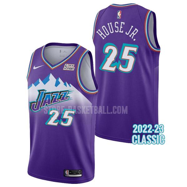 2022-23 utah jazz danuel house jr. 25 purple classic edition men's replica jersey